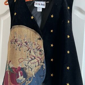 On The Verge Black Vest with Gold Star Embroidery!
